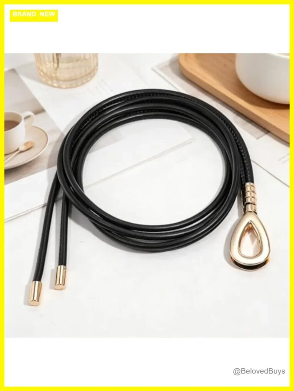 Faux Leather Double Skinny Wrap Belt Metal Buckle